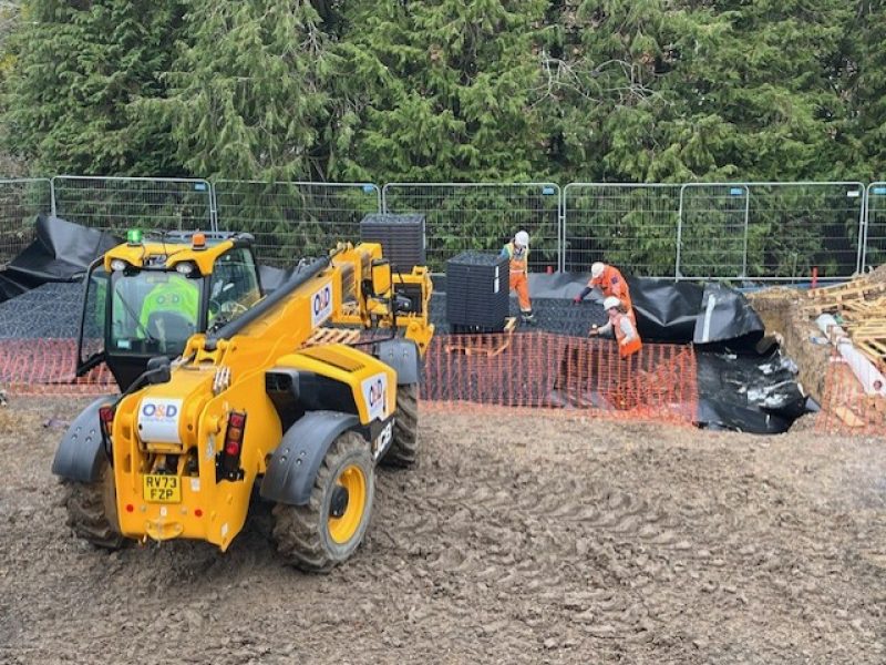 Attenuation tank being dug - January 2026